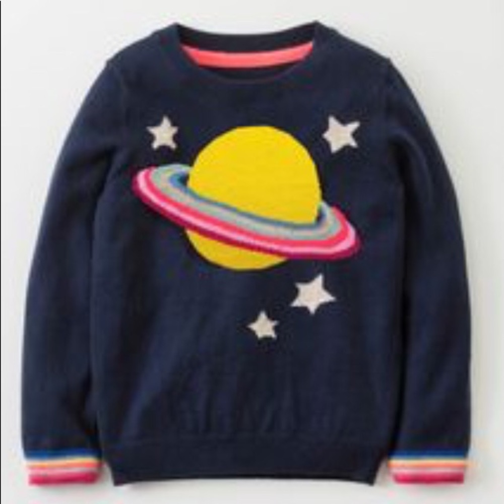 Mini Boden knit space sweater 3-4